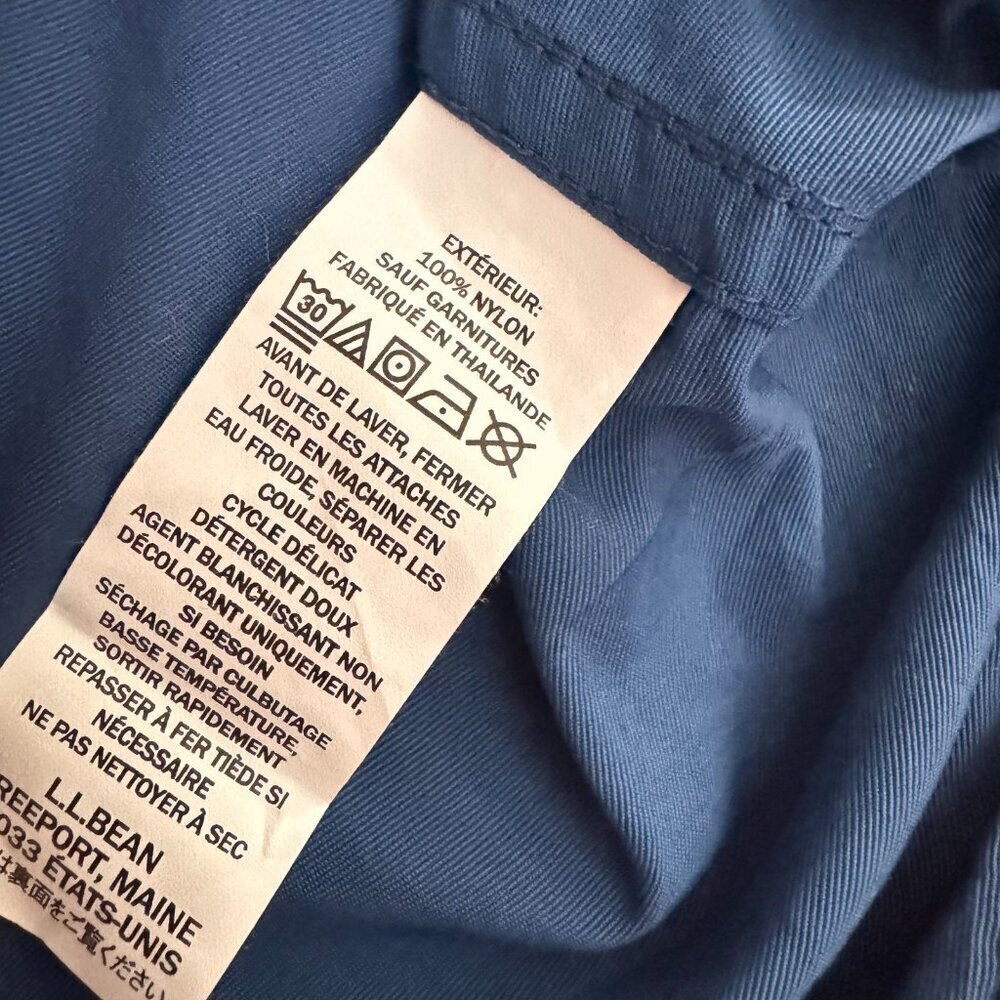 LL Bean Mountain Classic Anorak Jacket Mens S Colorblock Red Blue Hooded Hiking - Picture 7 of 8